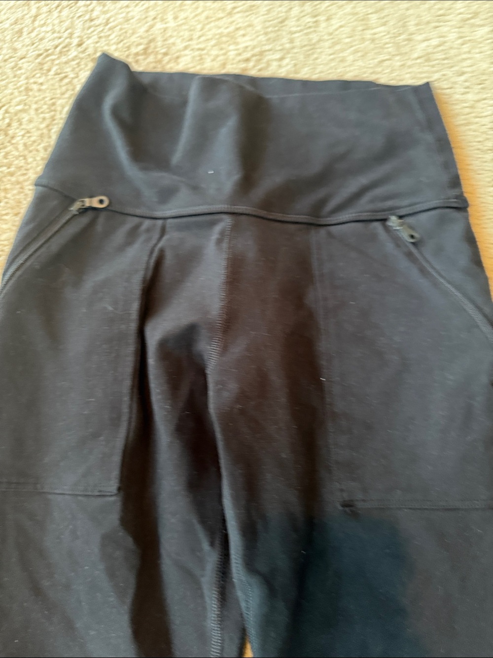 Girls' Black Stretch Leggings with Pockets - Picture 2 of 3
